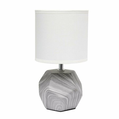 LIGHTING BUSINESS Round Prism Mini Table Lamp with White Fabric Shade LI2753568